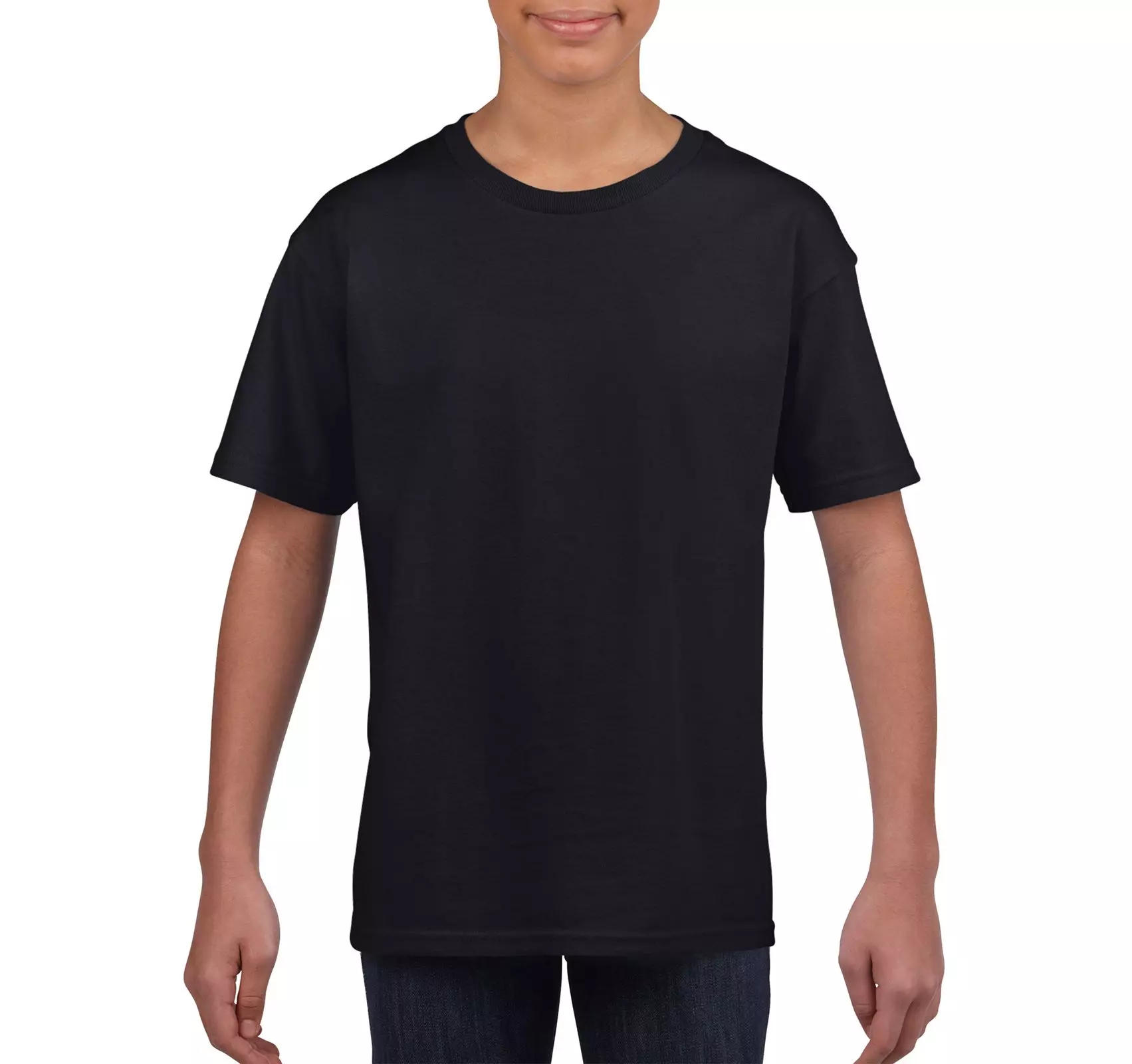Дитяча футболка GILDAN SOFTSTYLE - S, G-36 Black (Чорний), 153 г/м.кв.